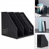 Denozer Collapsible Magazine File Holder/Desk Organizer for Office Organization and Storage with 3 Vertical Compartments, Dark Grey, 